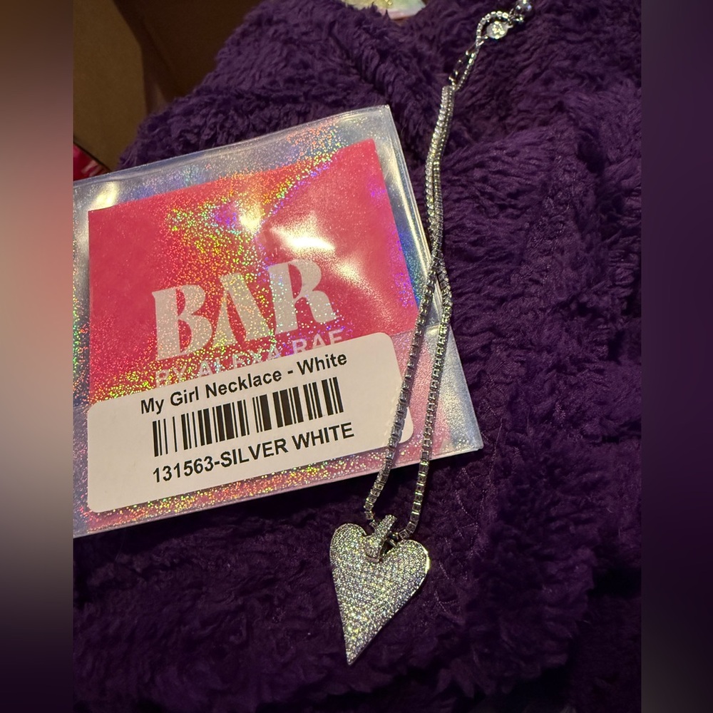 New BAR By Alexa Rae My Girl Heart Necklace - Silver White